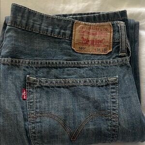 Levi's Men's Blue Slim Straight Jeans with Signature Red Tab